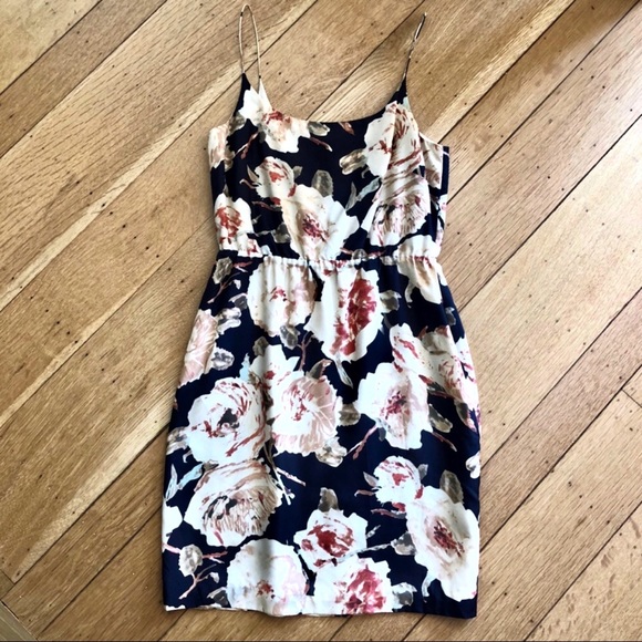 floral silk slip dress